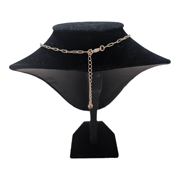 "S" Monogram Golden Hexagon Pendant Link Necklace - Picture 3 of 10